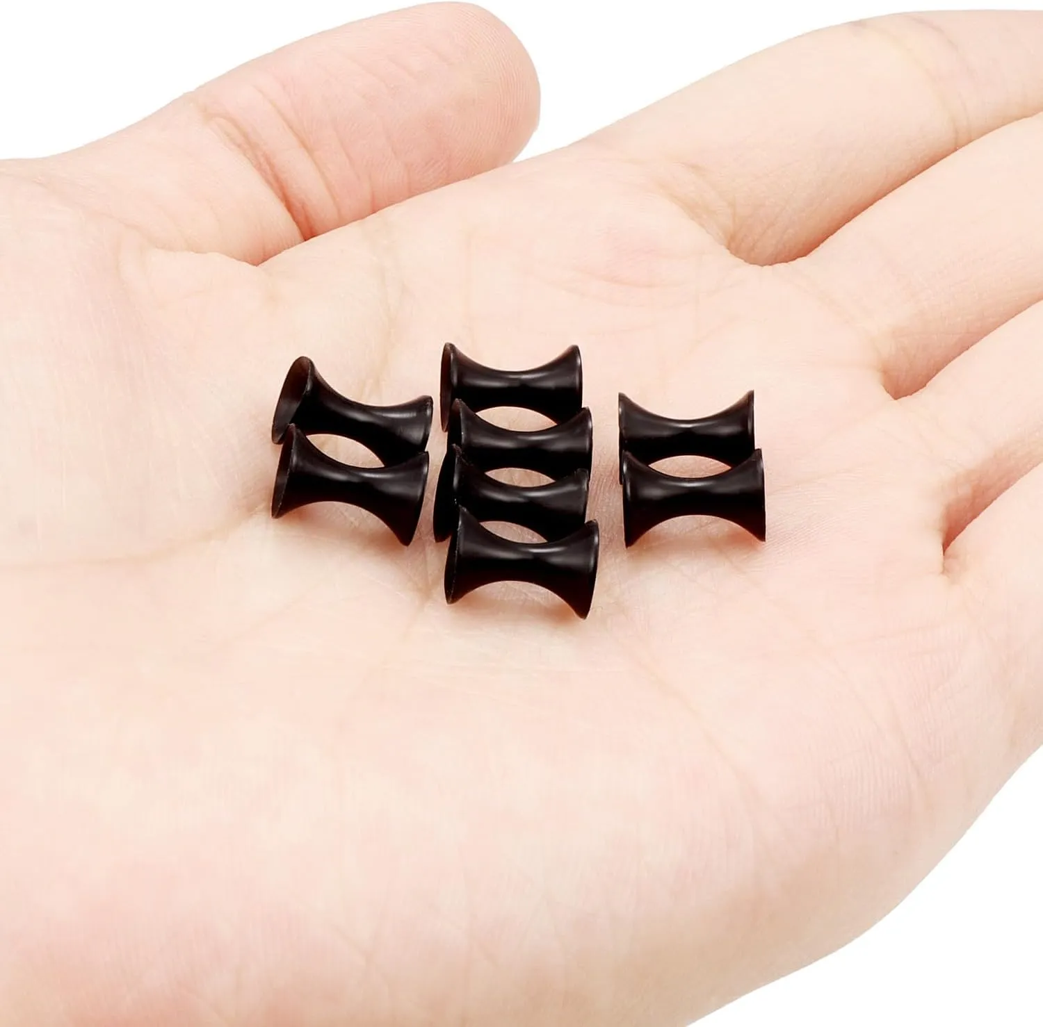 10G-50mm Black Silicone Gauges for Ear Tunnels Rubber Plugs Gauges Double Flared Flexible Tunnel Earrings for Women Men