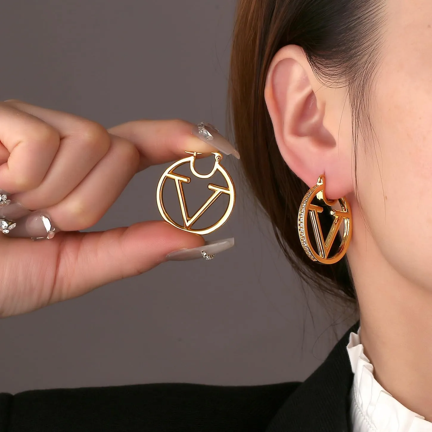 18K Gold Luxury Letter Earrings for Women and Sisters | Valentines, Birthday Gifts, Elegant Accessories for Any Occasion