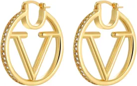 18K Gold Luxury Letter Earrings for Women and Sisters | Valentines, Birthday Gifts, Elegant Accessories for Any Occasion