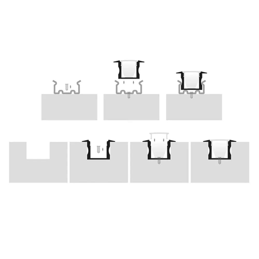 25mm x 16mm White Deep Square Winged Aluminium LED Profile Havit Lighting - HV9695-2515-WHT