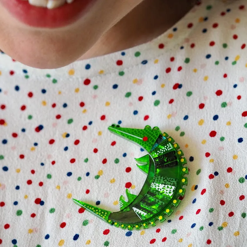 A Crocodile Named Growl Brooch