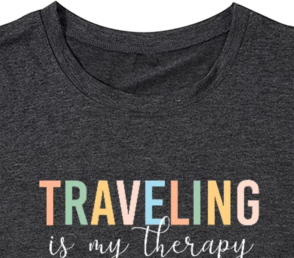 Airplane Mode Shirt Women Love Heart Graphic Tees Adventure Letter Print Short Sleeve Travel Shirts Casual Outdoor Tops