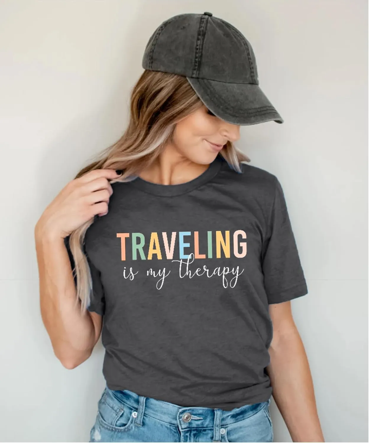 Airplane Mode Shirt Women Love Heart Graphic Tees Adventure Letter Print Short Sleeve Travel Shirts Casual Outdoor Tops