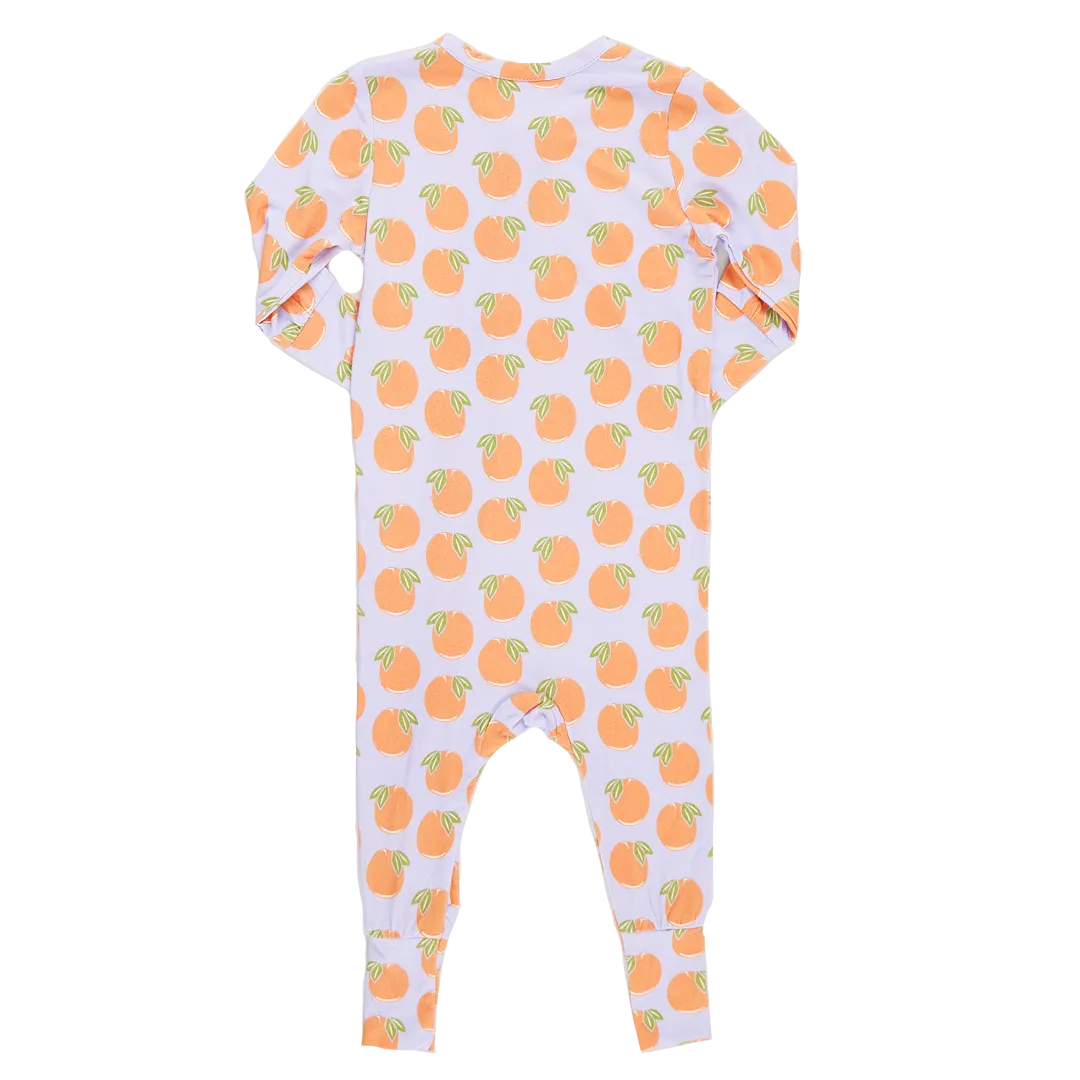 Baby Bamboo Romper - Lavender Oranges