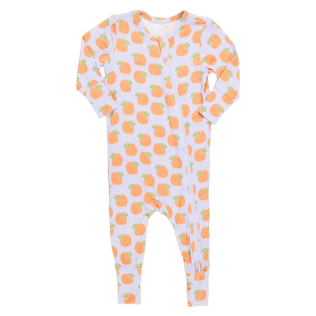 Baby Bamboo Romper - Lavender Oranges