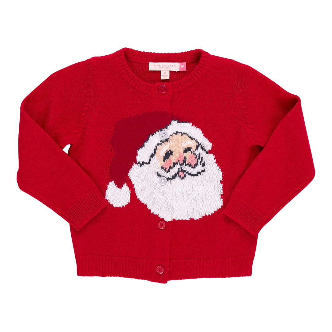 Baby Girls Maude Sweater - Red Santa