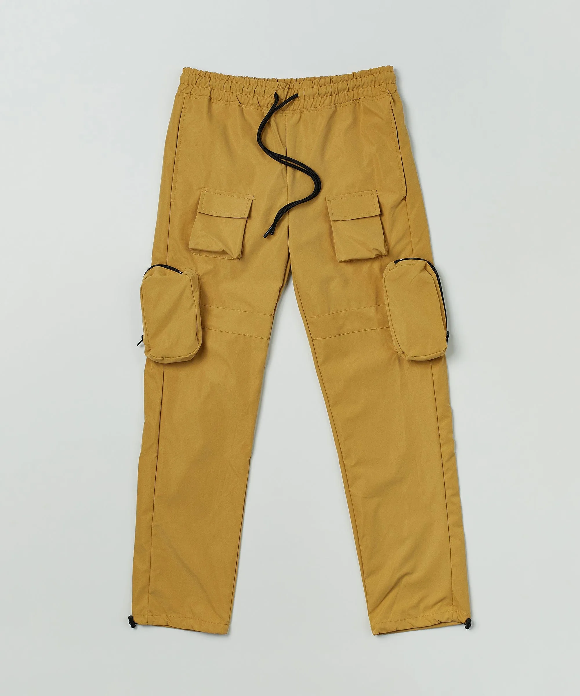 Mens Tan Bader Cotton Twill Color Block Utility Joggers - Stylish and Functional Casual Wear