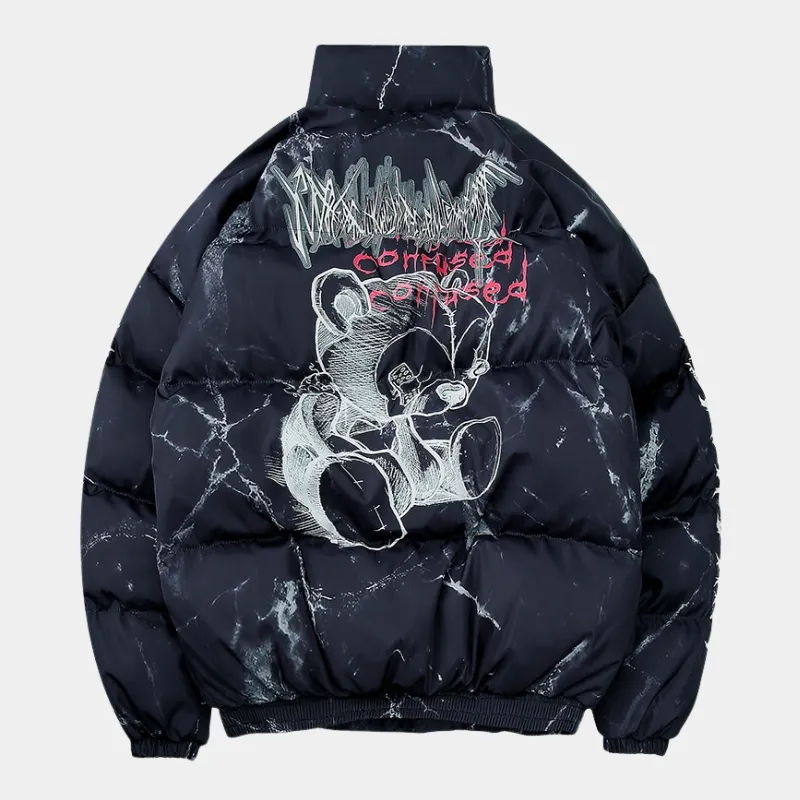 Bear | Y2K Inspired Graphic Print Puffer Jacket