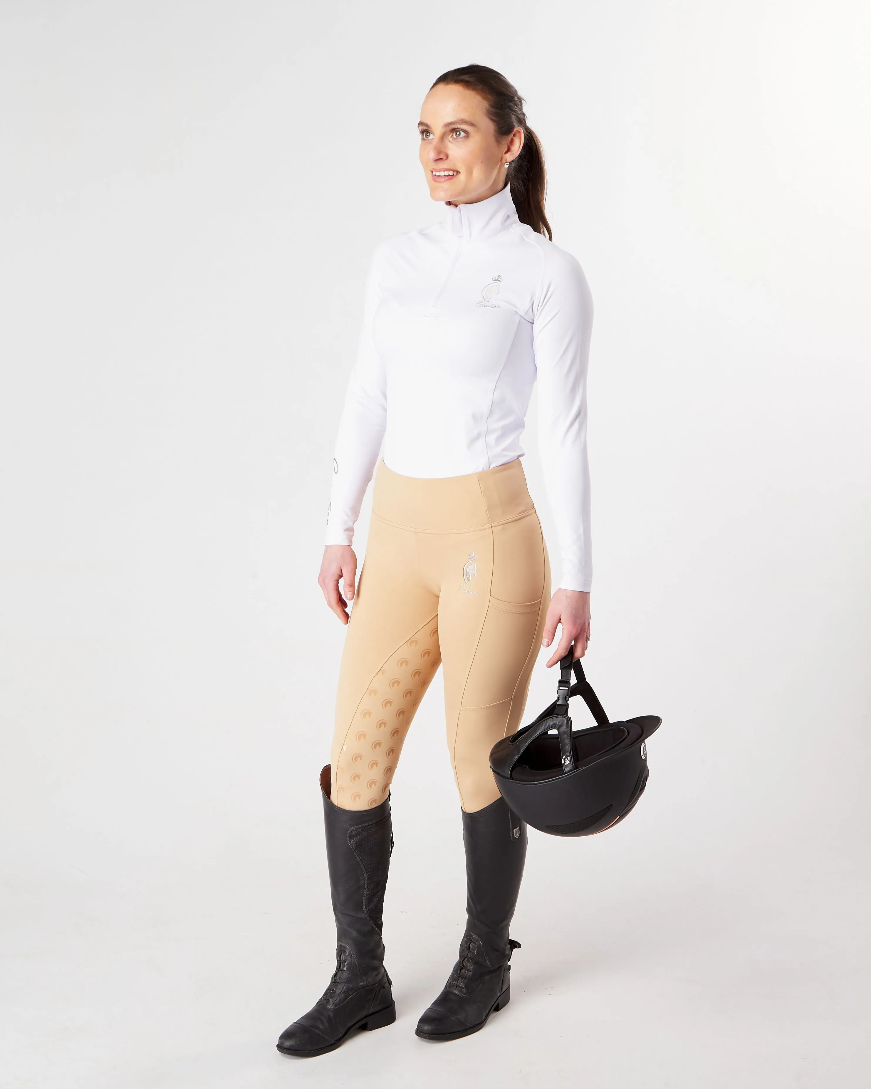 Beige Riding Leggings / Tights - BISCUIT BEIGE