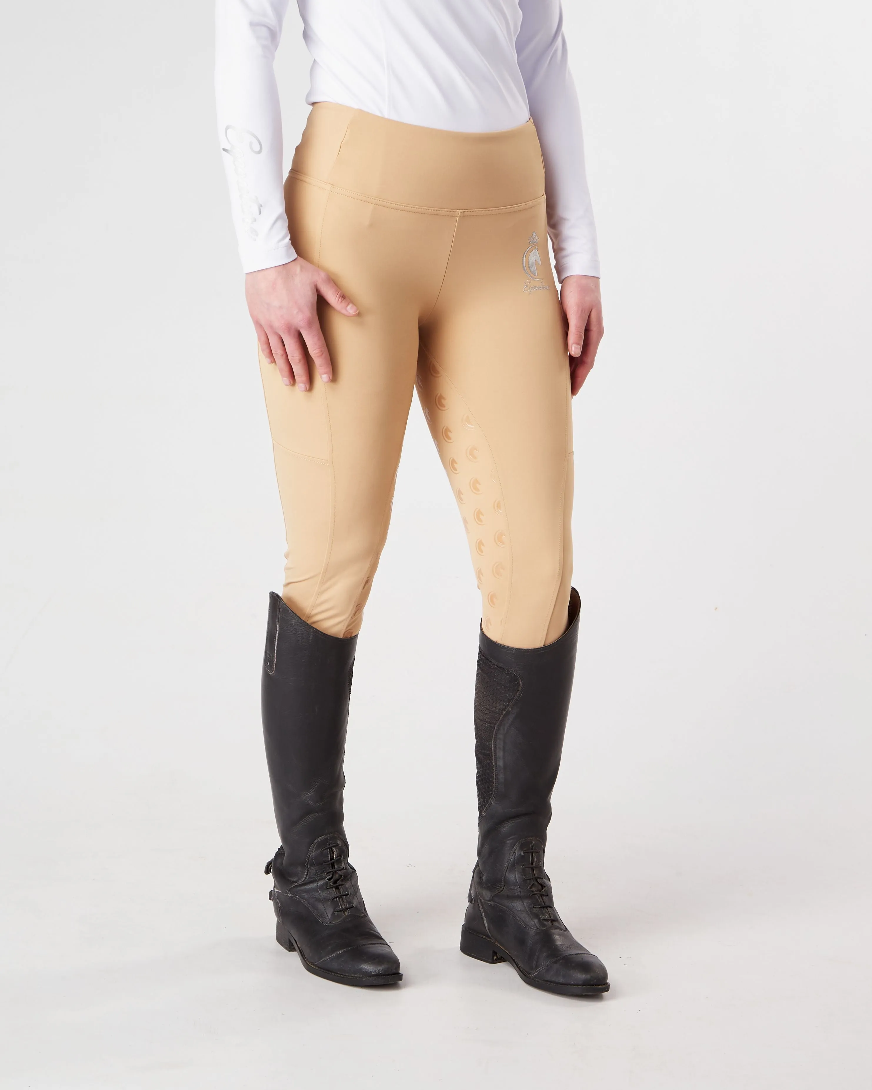 Beige Riding Leggings / Tights - BISCUIT BEIGE