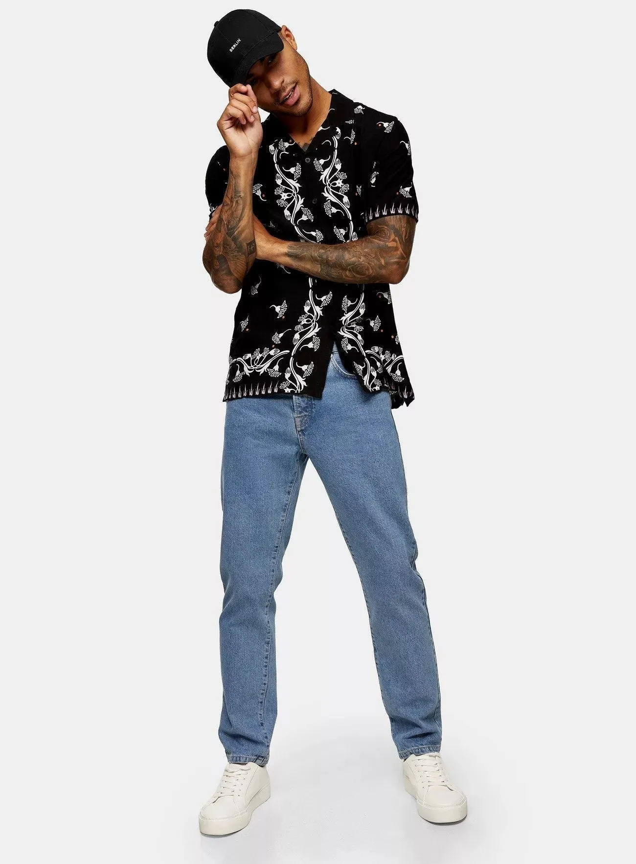 Black Crocodile Printed Shirt