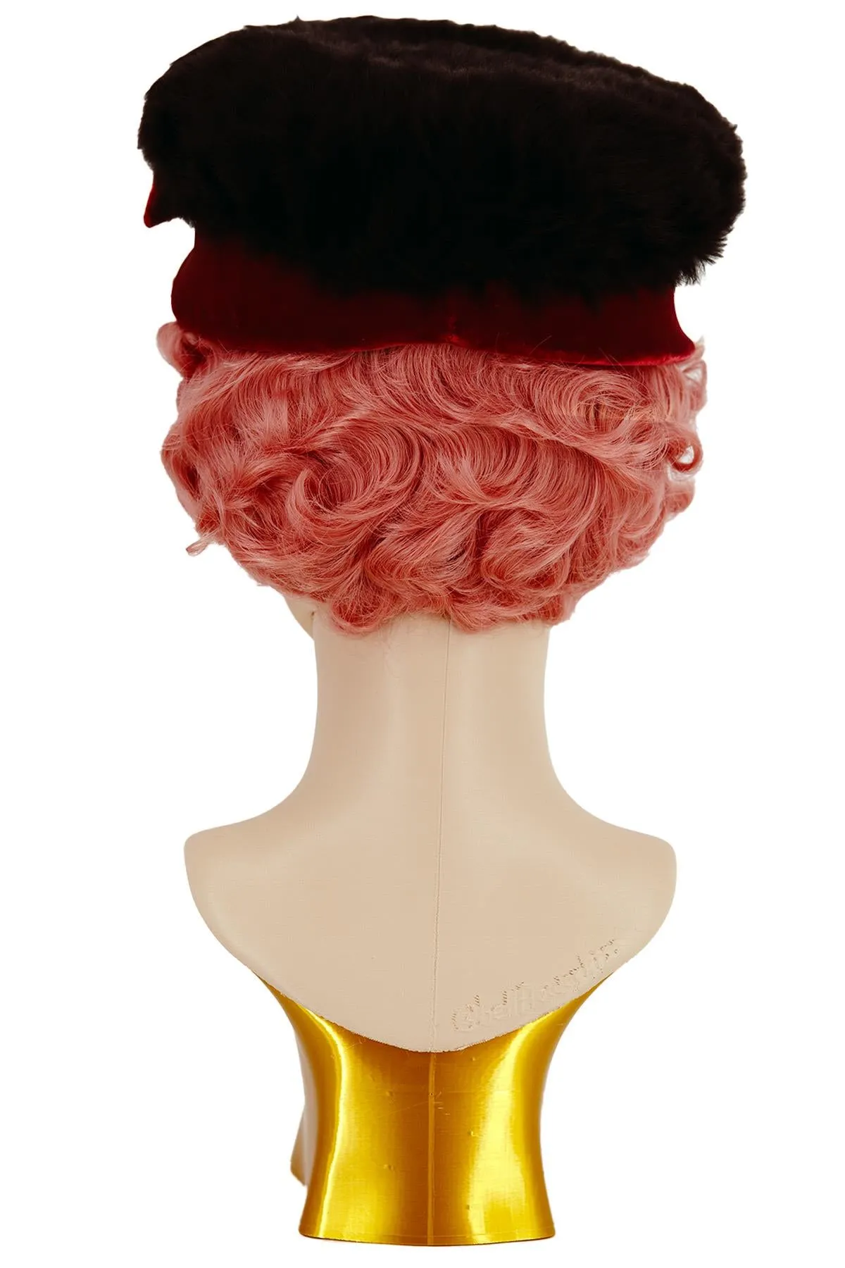 Black Fur & Red Velvet Bow 1960s Vintage Hat
