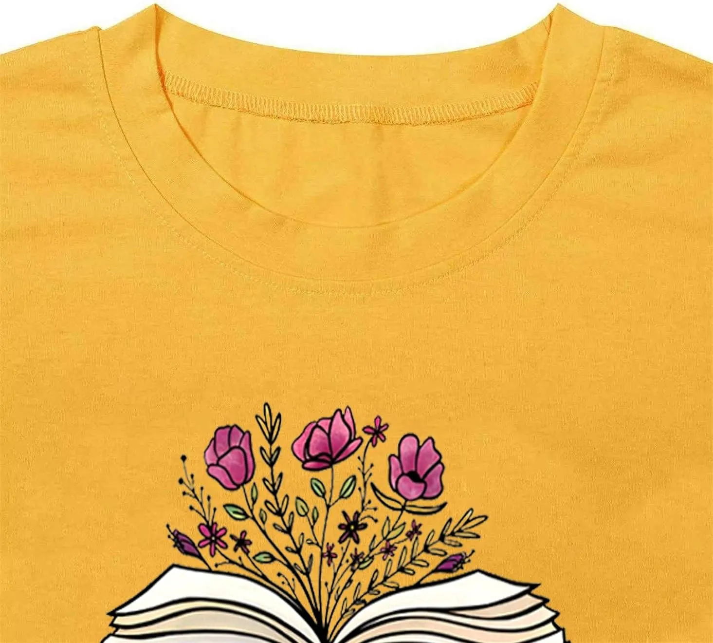 Book Lovers Women's Funny Wildflowers Reading Shirt - Cute Book Lover Bookworm Teacher Short Sleeve Tee
