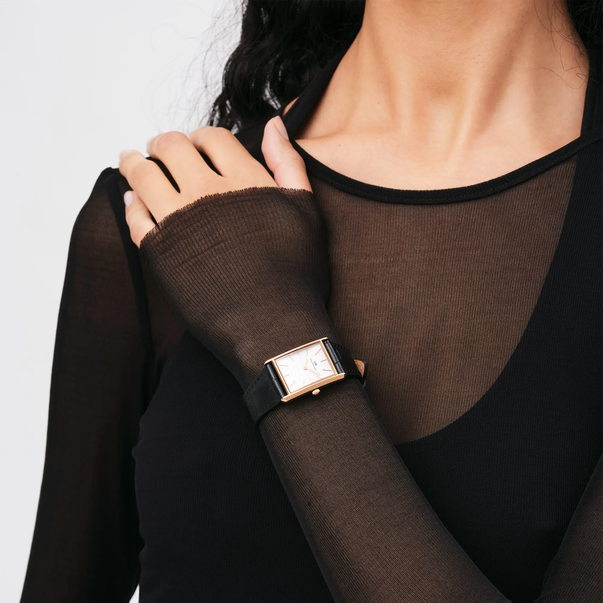 Bound Black Crocodile Rose Gold