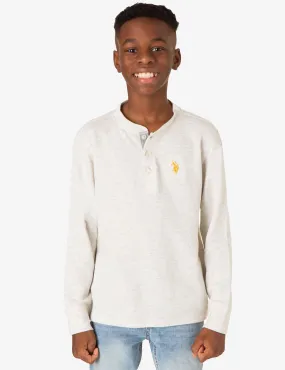 BOYS LONG SLEEVE THERMAL HENLEY