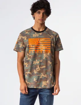 CAMO FLAG CREW NECK T-SHIRT