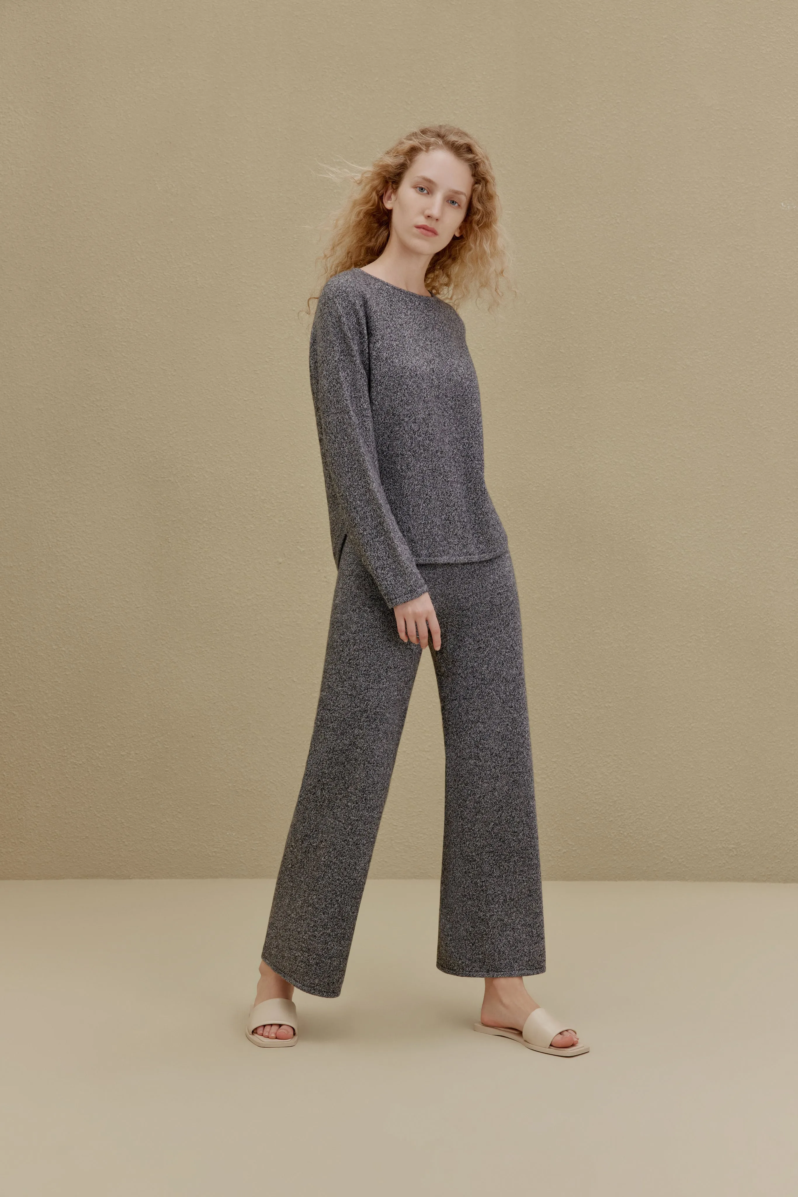 Cashmere Knitted Crew Neck Pull Over Top
