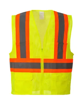 Class 2 Portwest Yellow Tulsa Contrast Hi-Vis Vest