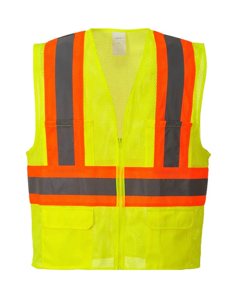 Class 2 Portwest Yellow Tulsa Contrast Hi-Vis Vest