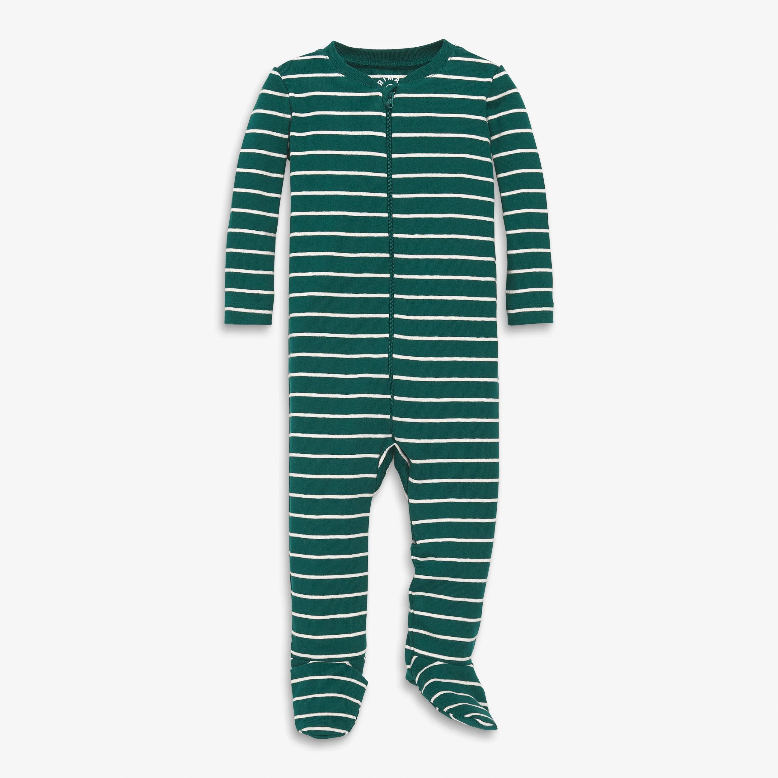 Clearance baby organic zip footie in stripe