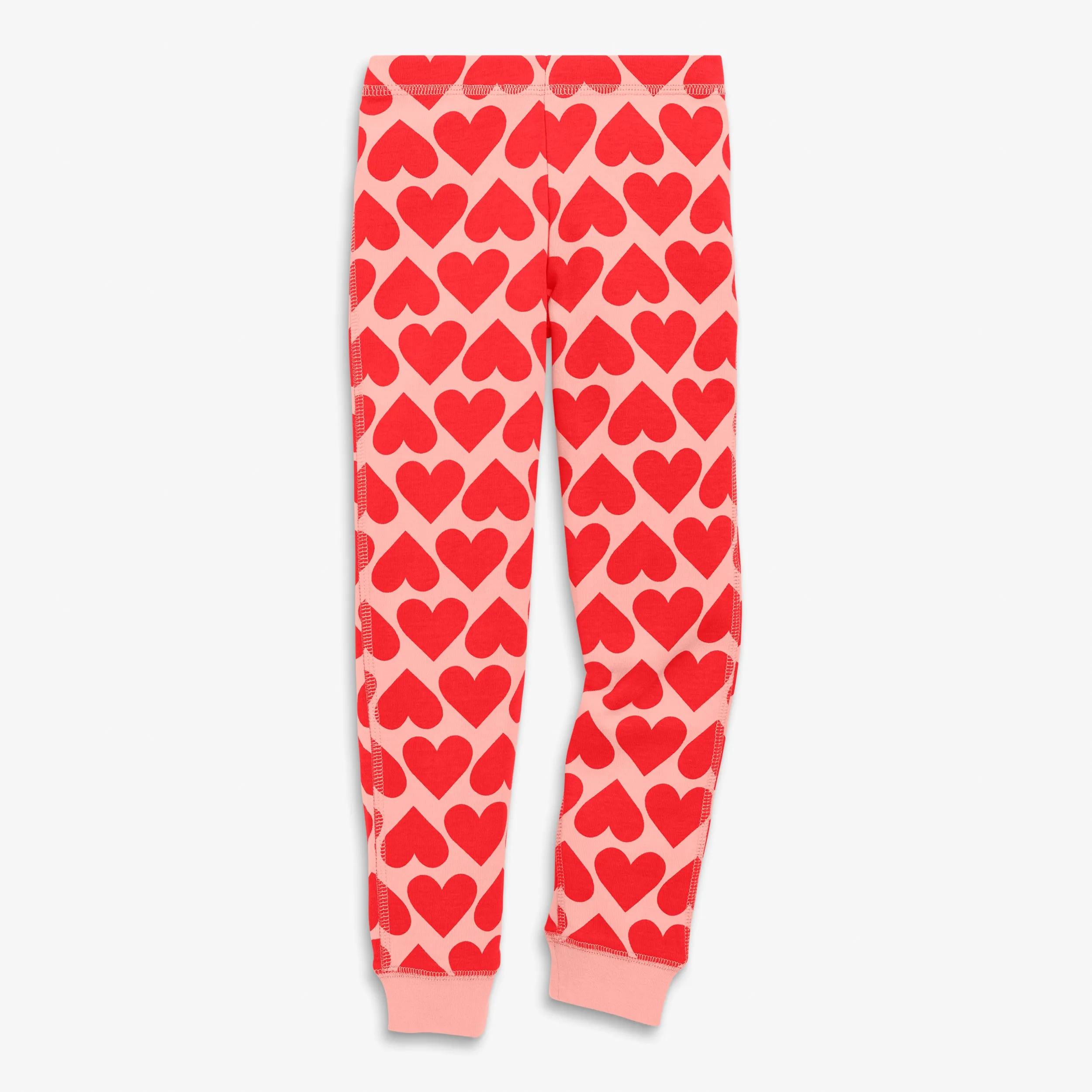 Clearance kids organic pj pant in bold red heart