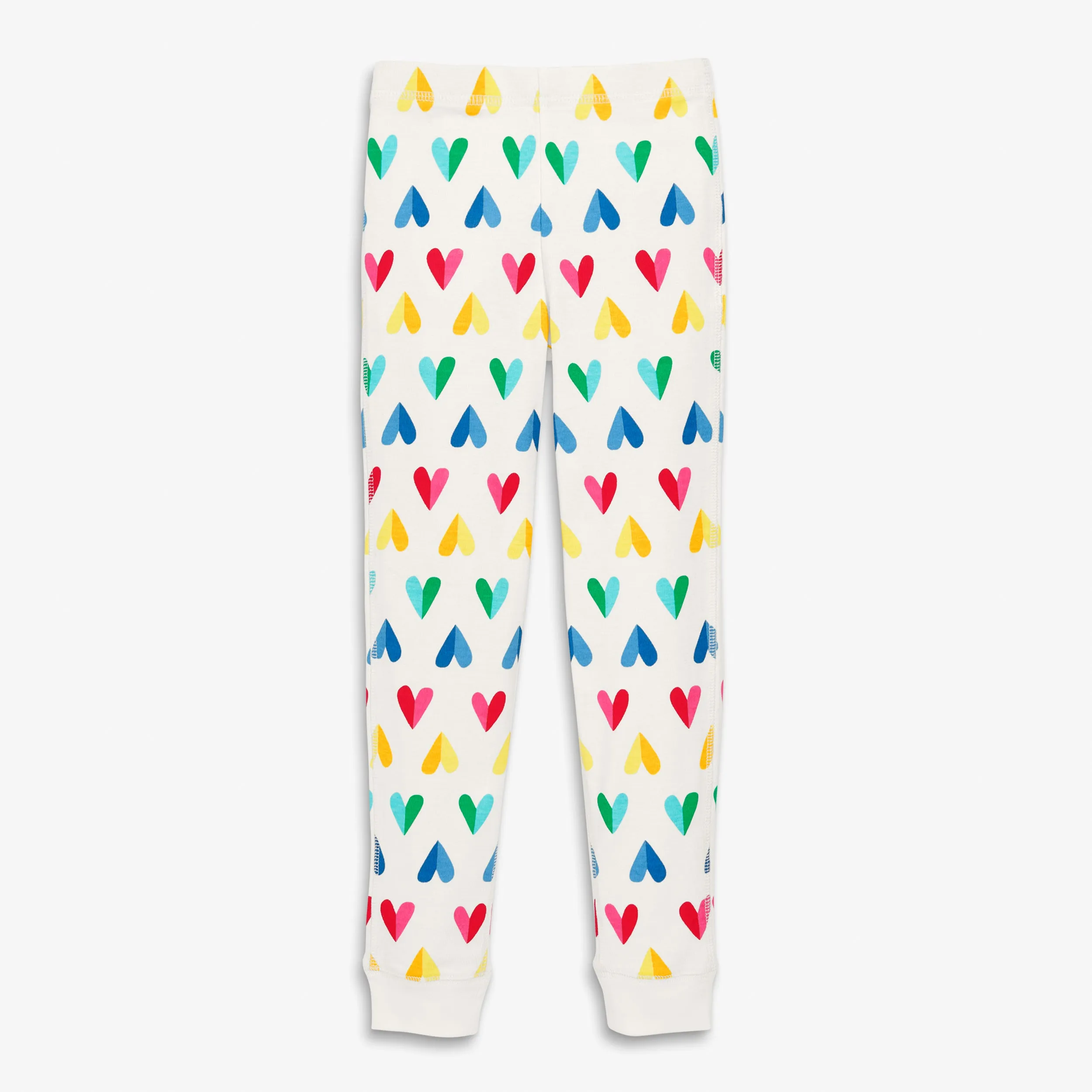 Clearance kids organic pj pant in rainbow paper heart