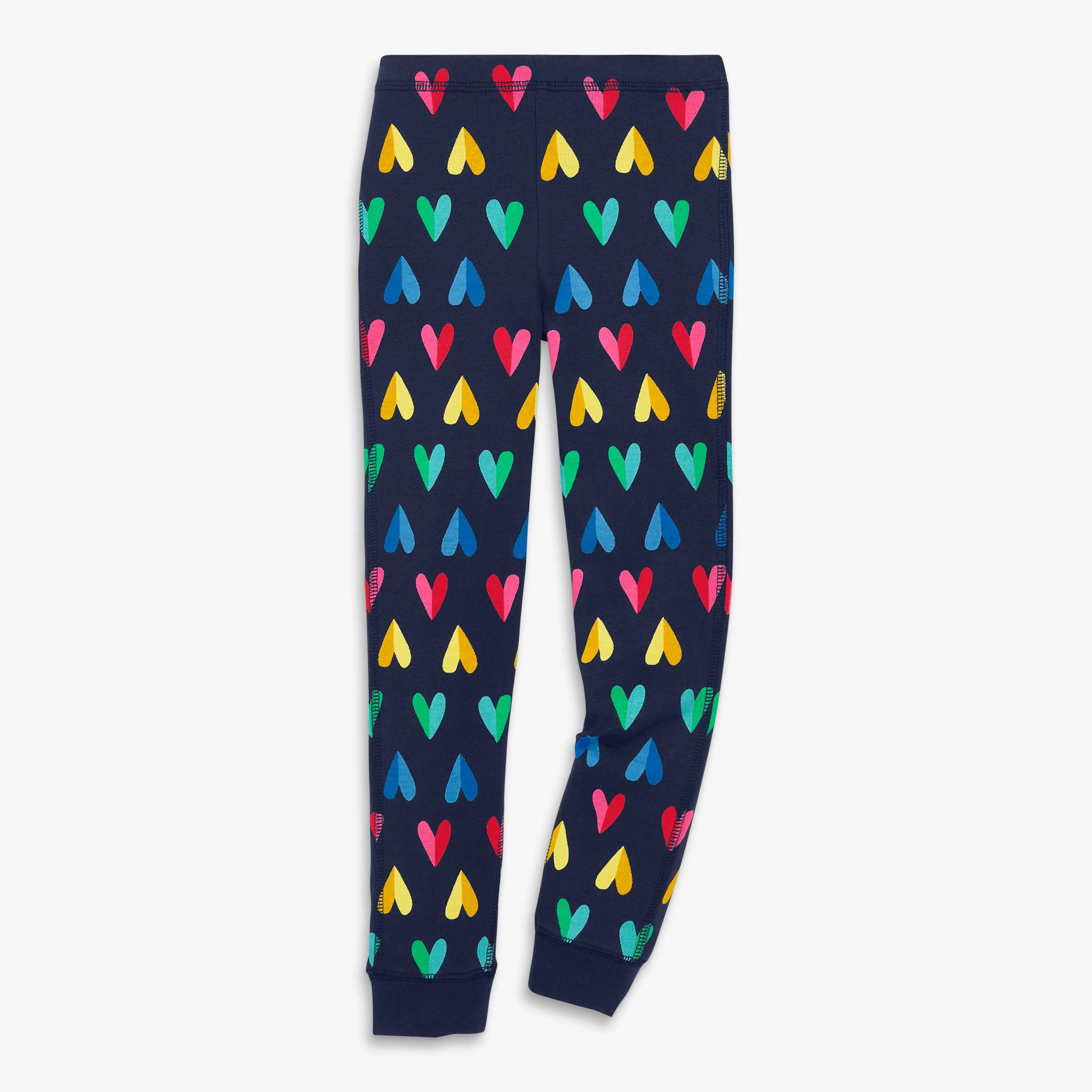 Clearance kids organic pj pant in rainbow paper heart