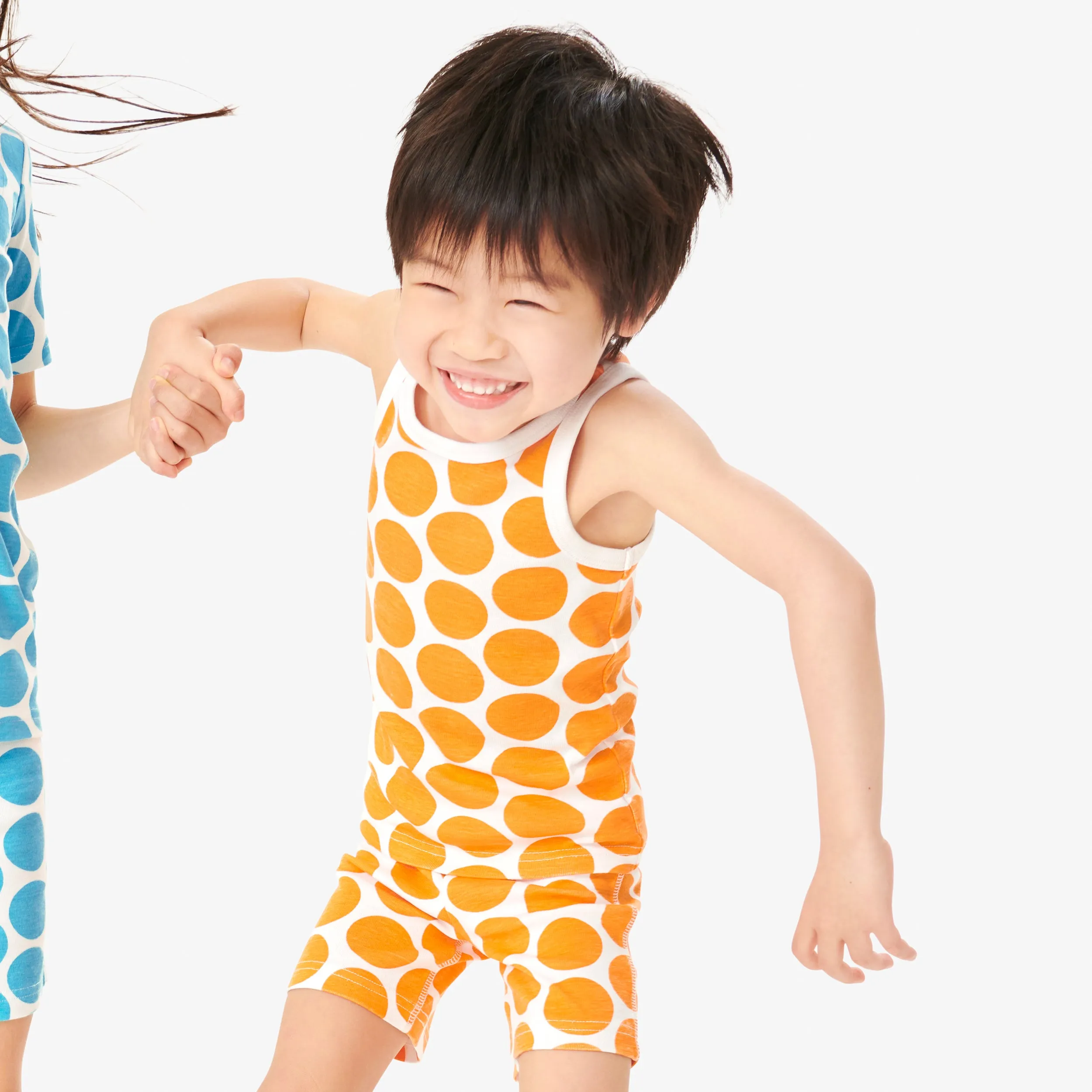 Clearance kids organic pj tank in cutout dot