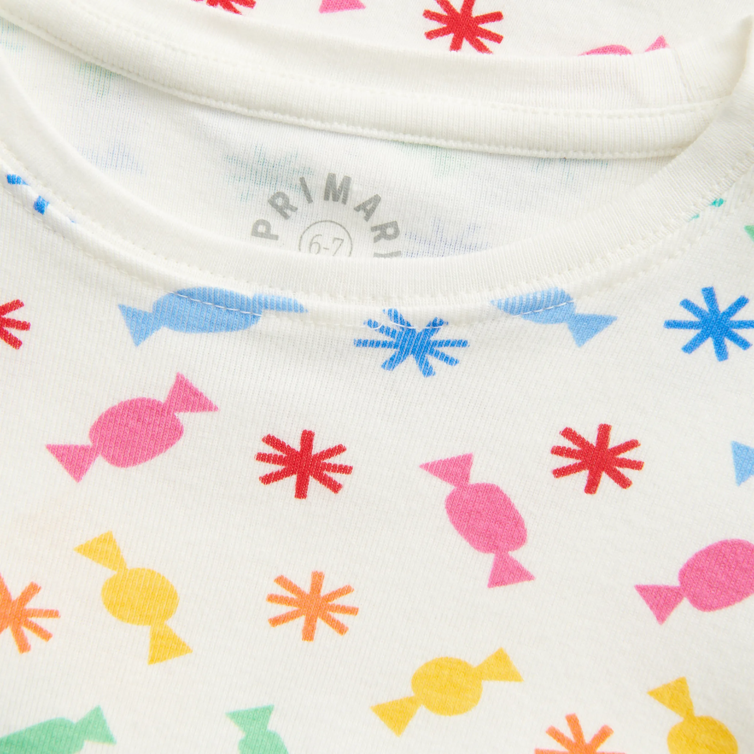 Clearance kids organic pj top in confetti candy
