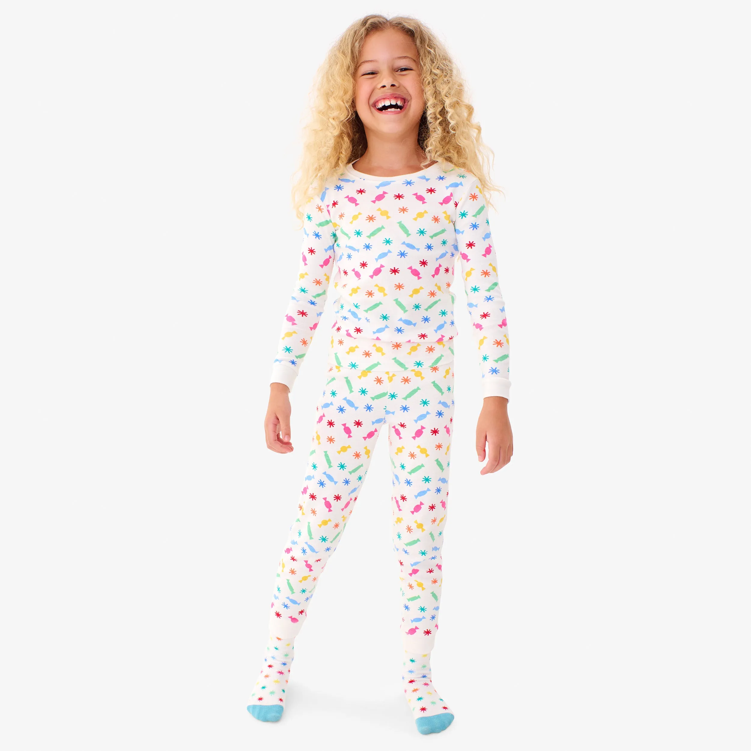 Clearance kids organic pj top in confetti candy