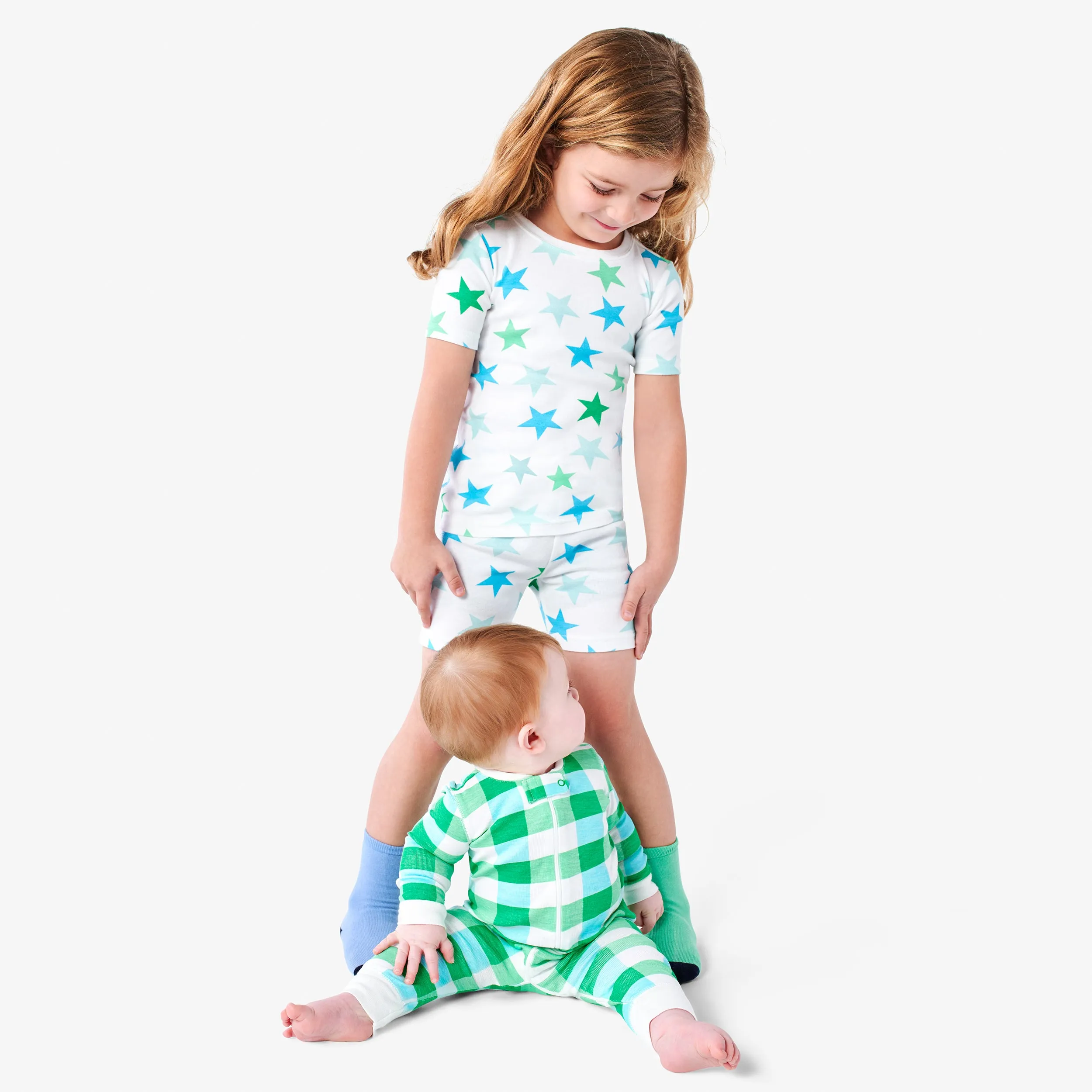 Clearance kids organic short sleeve pj top in cutout star