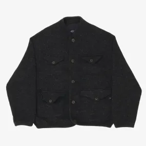 Collarless Wool Jacket