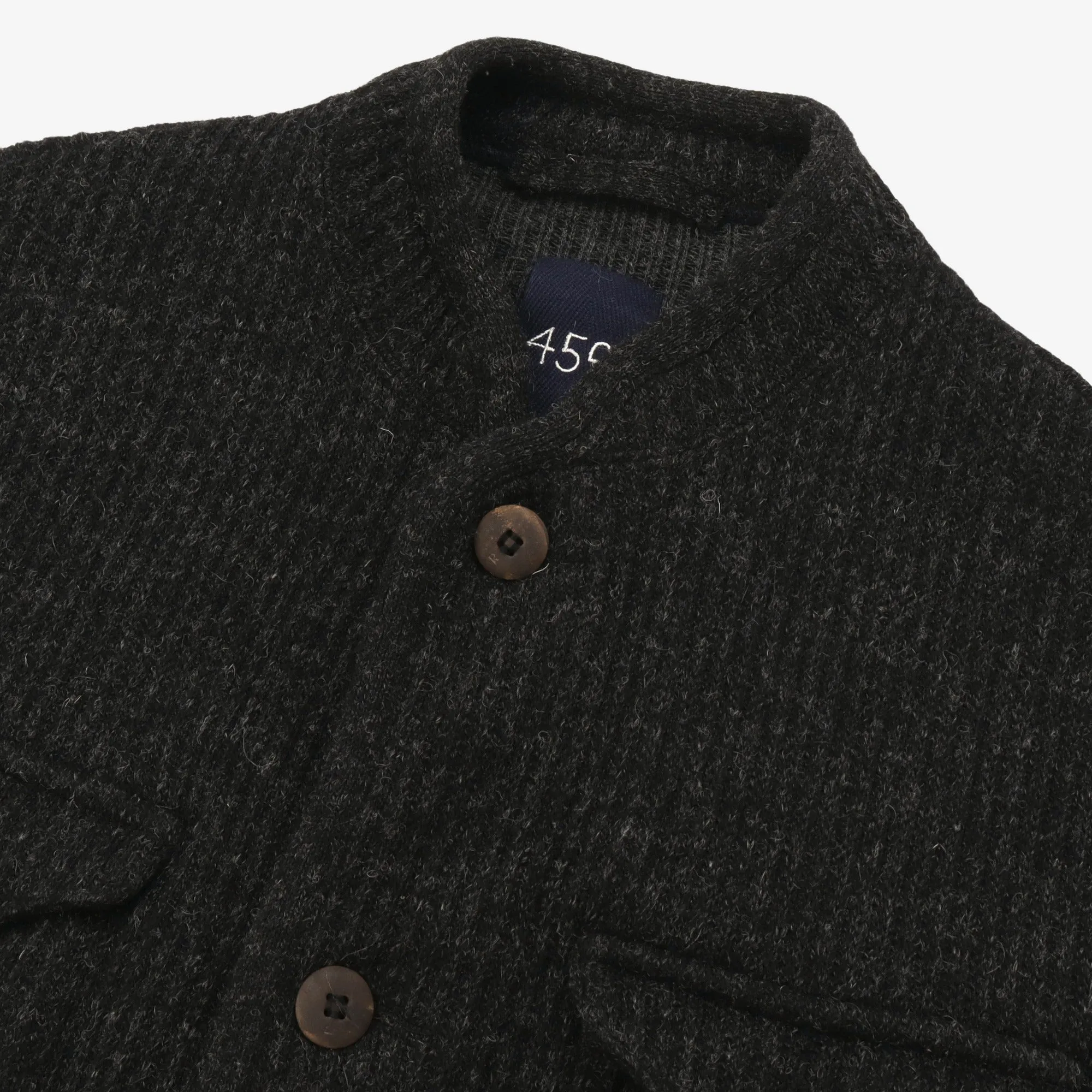 Collarless Wool Jacket
