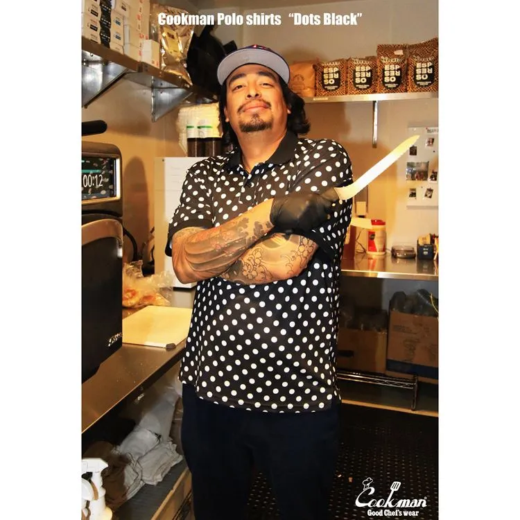 Cookman Polo Shirts - Dots : Black