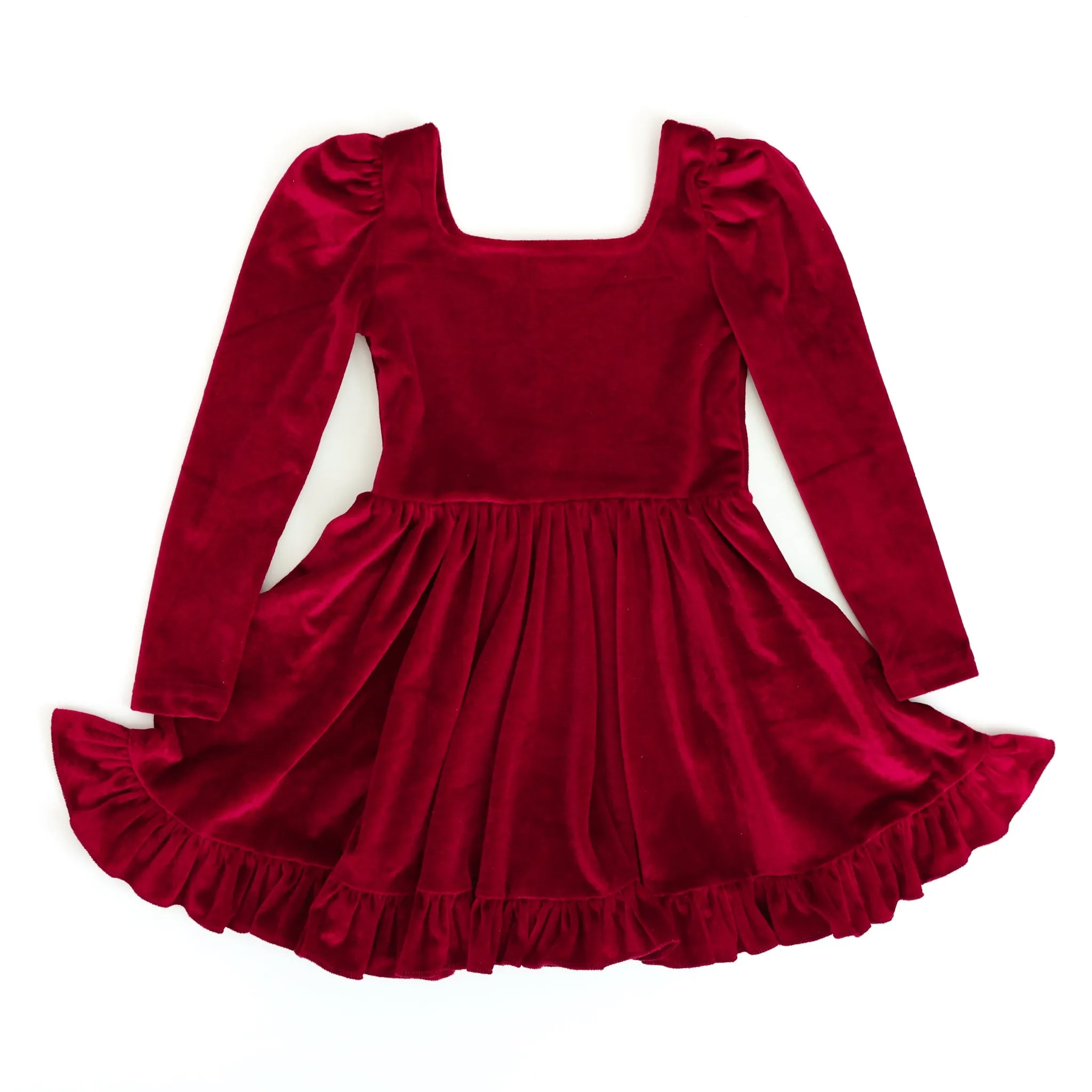 Chic Crimson VelvetMod Twirl Dress with Flattering Fit and Twirl-Ready Skirt