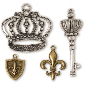 Crown and Fleur De Lis Charms