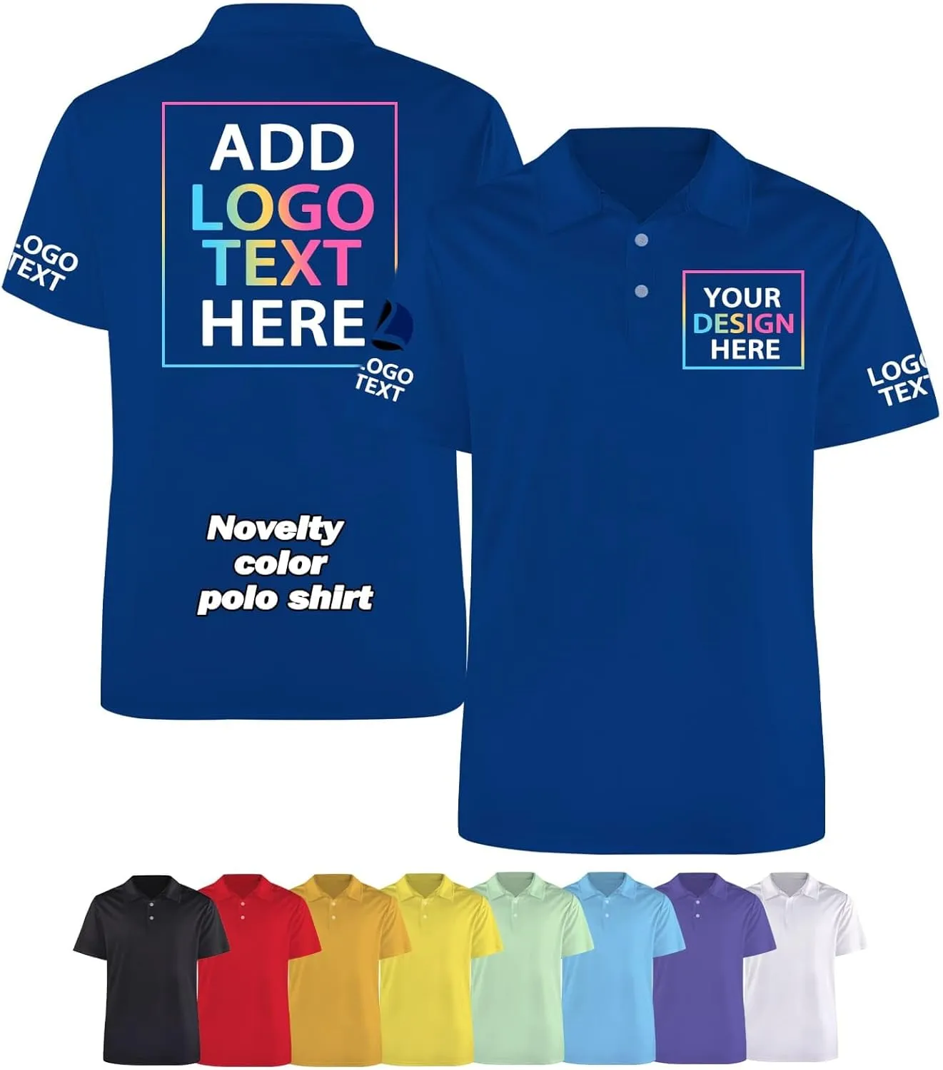 Custom Polo Shirts for Men Women Design Your Own Logo Text Customize Dry Fit Polo Personalized Golf Work Shirt Gift S-5XL