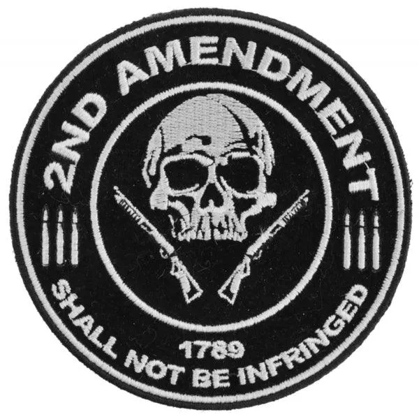 Daniel Smart 2nd Amendment Shall Not Be Infringed Skull 1789 Small Patch, 4 x 4 inches