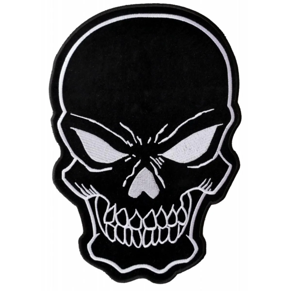 Daniel Smart Black Skull Embroidered Iron on Patch, 8 x 11 inches