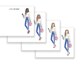 Denim   Sweatshirt Girl Personalized Stationery