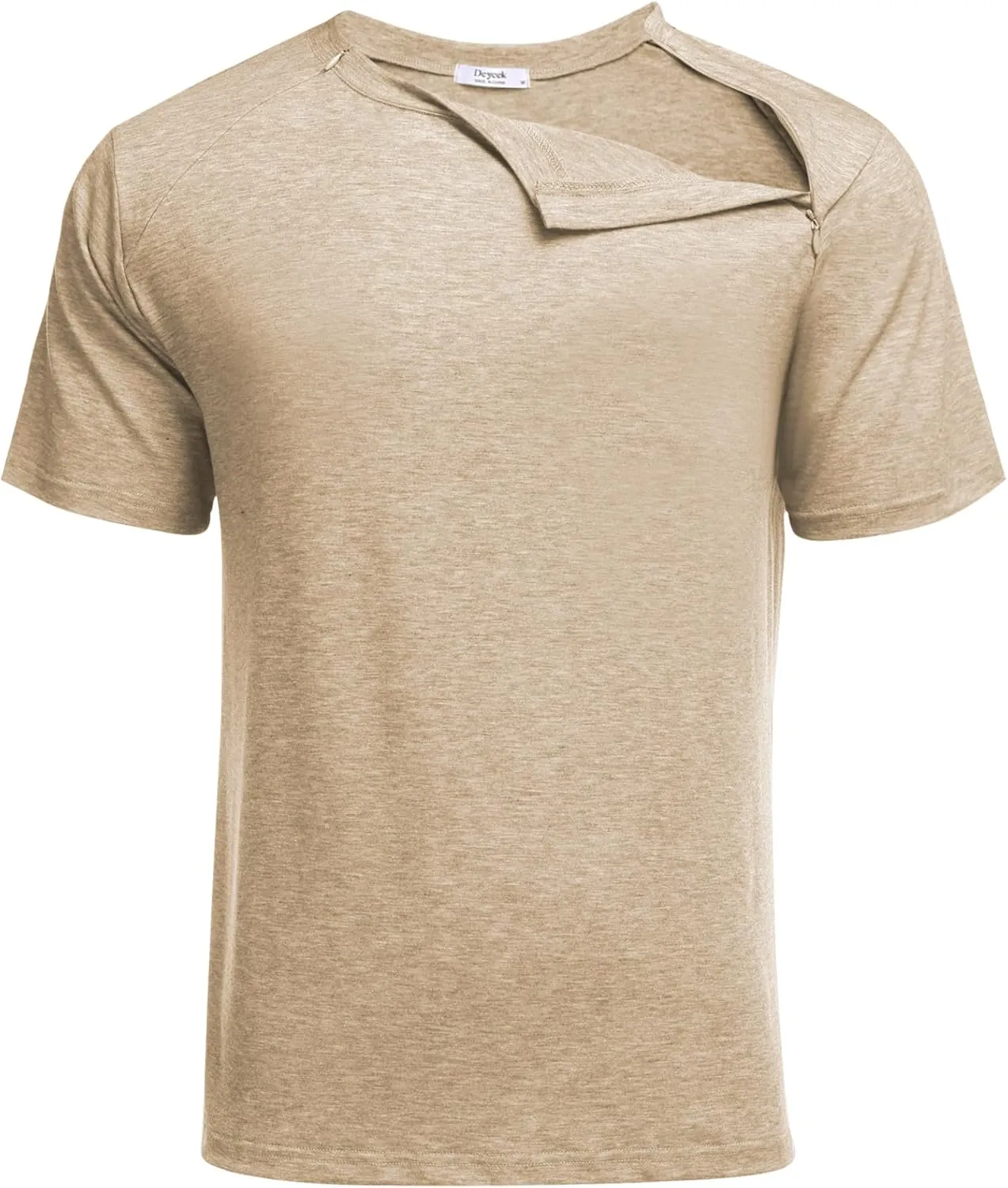 Deyeek Unisex Chemo Port Shirts Post Shoulder Surgery Recovery Shirts Tear Away Side Zippers Off Full Open Chemo Clothing