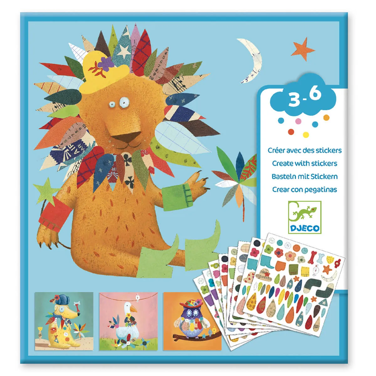 Djeco Create With Stickers - Animals