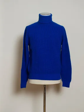 Drumohr Heavy Merino Wool Knit Roll Neck / Bright Blue