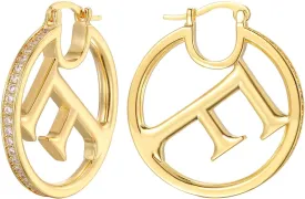 Elegant 18K Gold Your Style with these Chic Letter F Earrings - Choose Your Favorite Ear Stud for a Comfortable and Fashionable Fit, Perfect for Adding a Personal Touch to Your Casual Outfits
