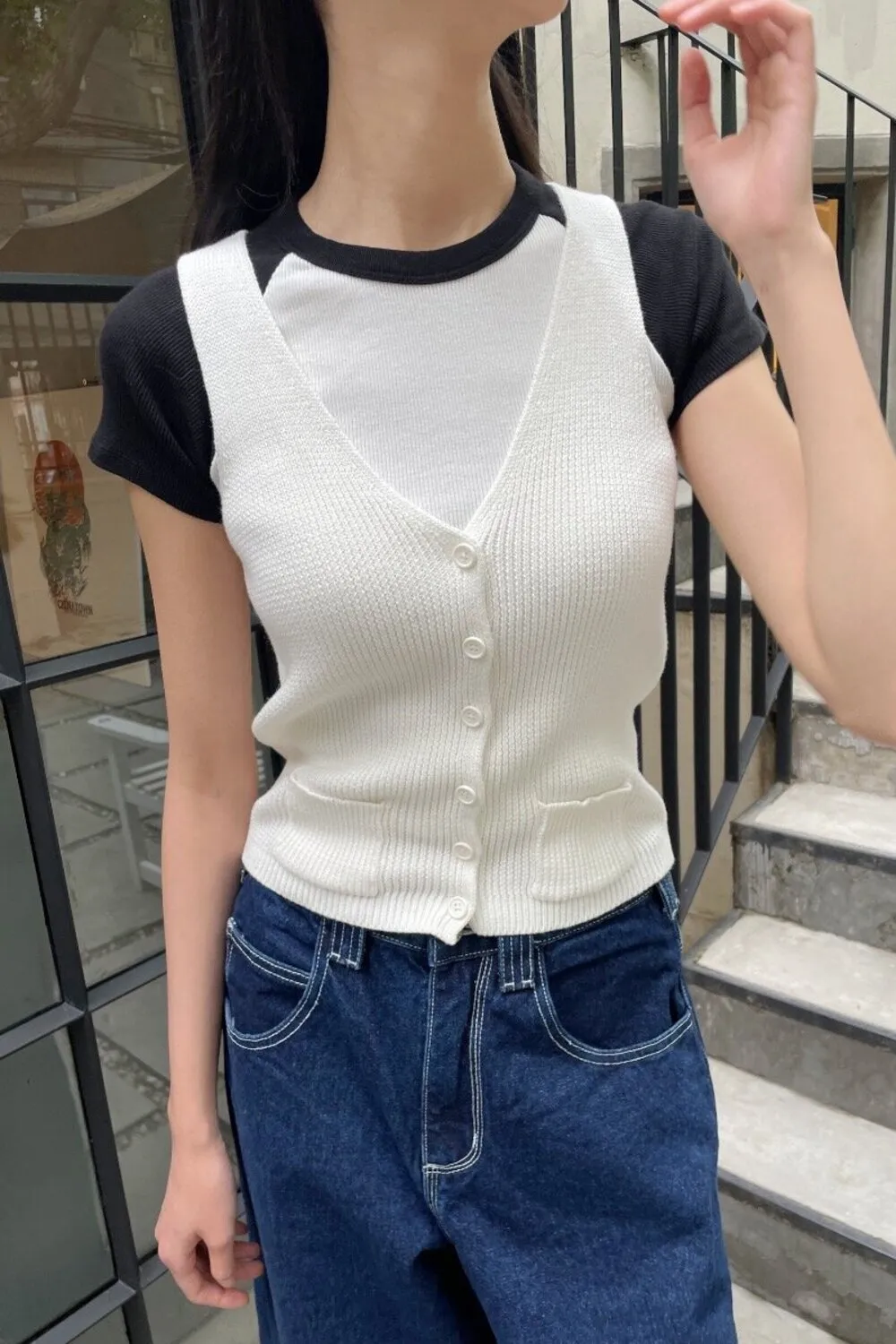 Elizabeth Button Vest