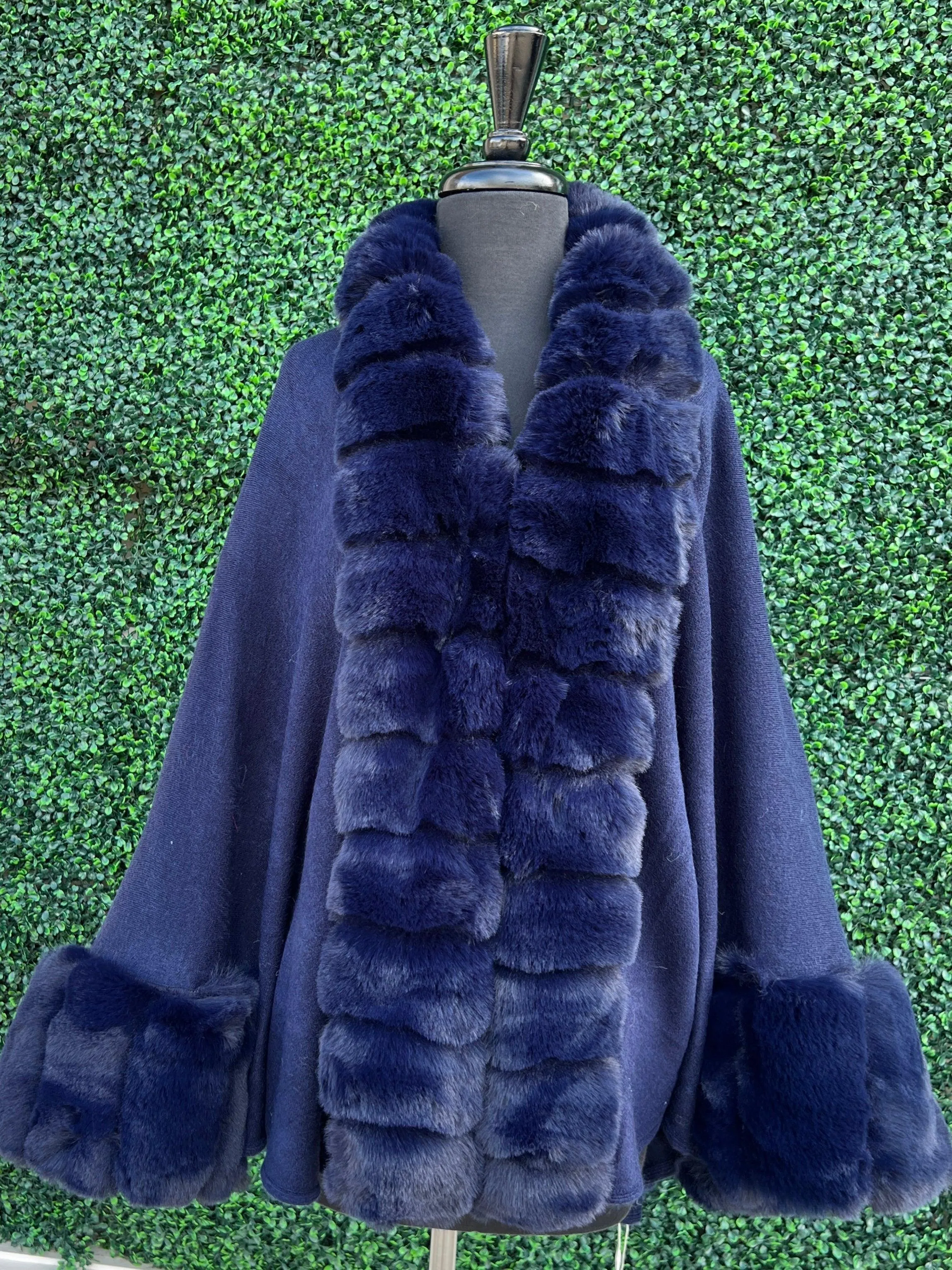 Faux Fur Cuffed Shawl