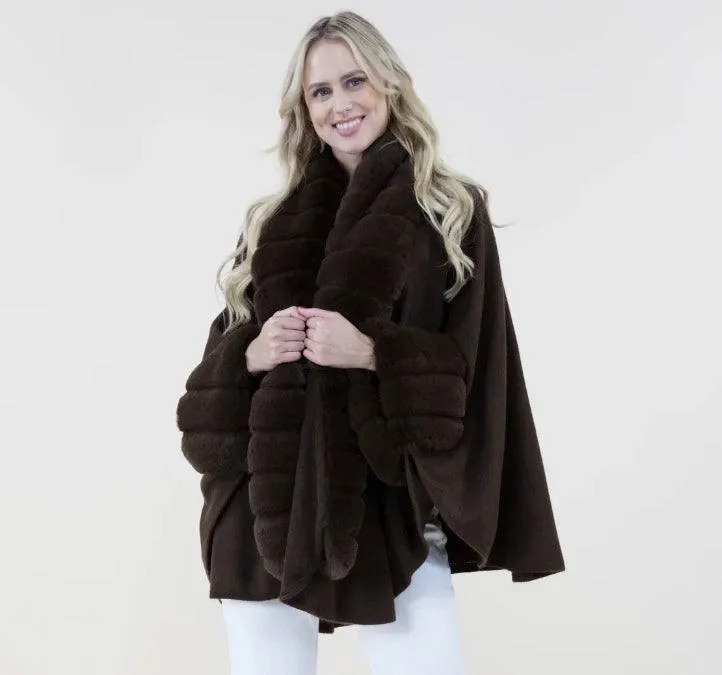 Faux Fur Cuffed Shawl