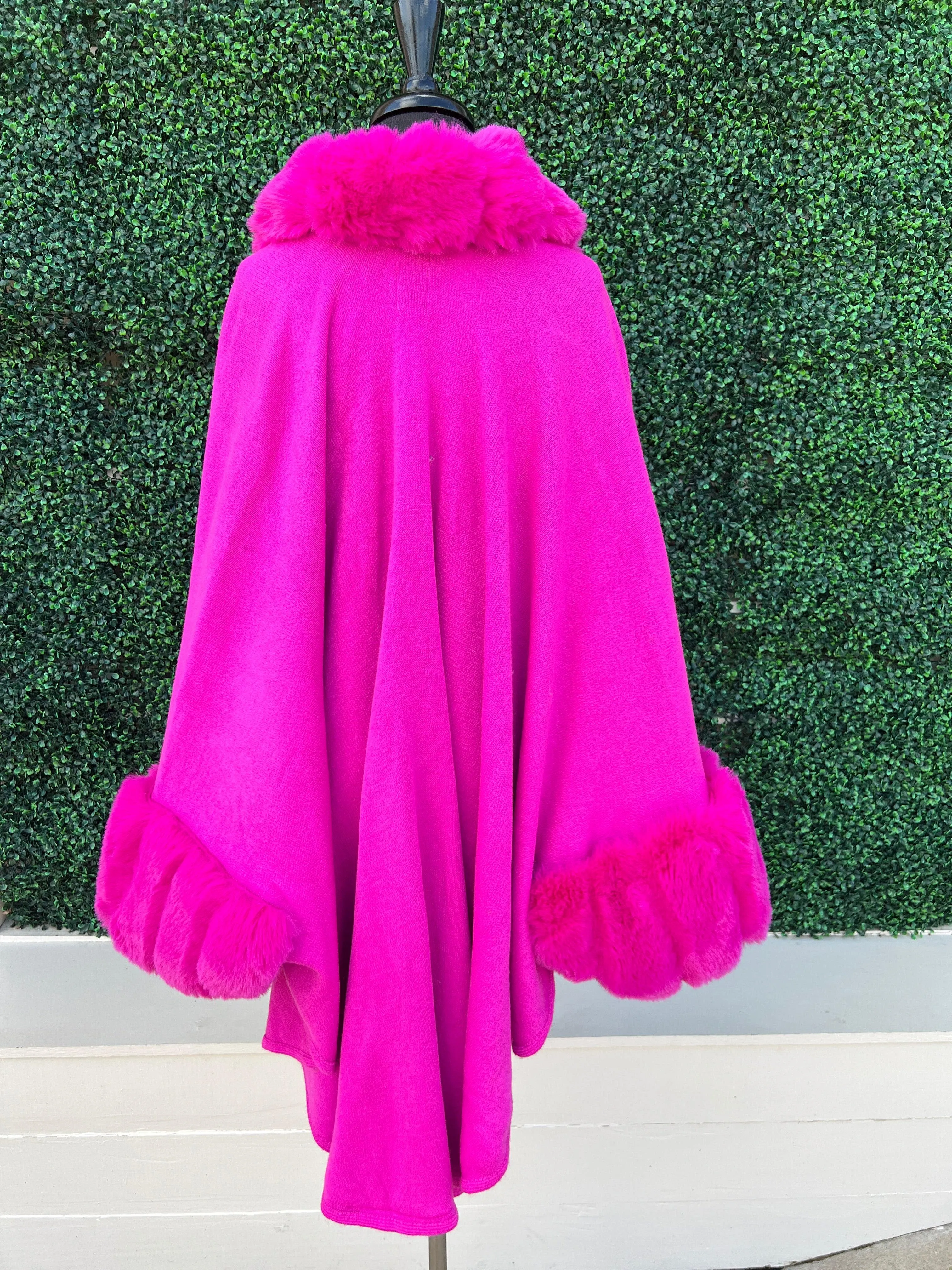 Faux Fur Cuffed Shawl