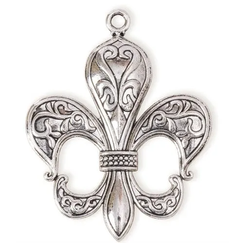 Giant Fleur De Lis - Imitation Silver