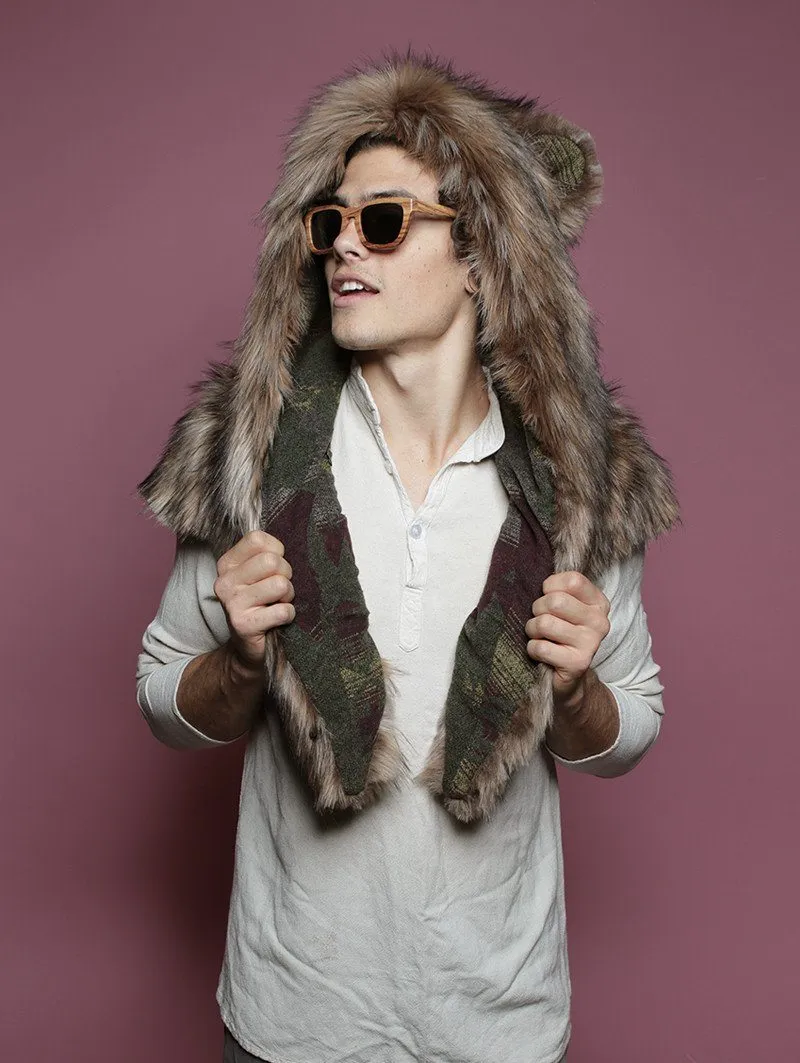Grizzly Italy Faux Fur SpiritHood Shawl